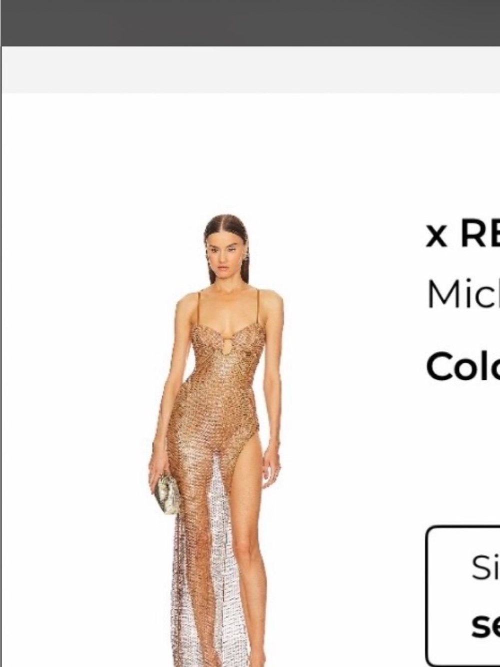 Metallic Gold High-Low Sheer Maxi Dress with Keyhole